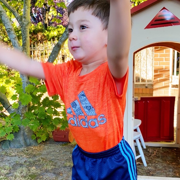 Adidas 2T Short Sleeve Logo T-Shirt (Orange) - Picture 3 of 4